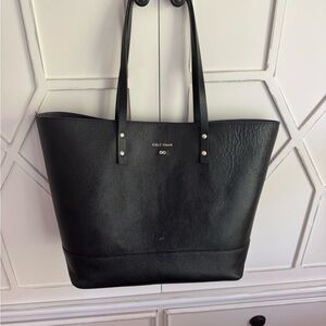 Cole Haan Black Large Pebbled Leather Tote